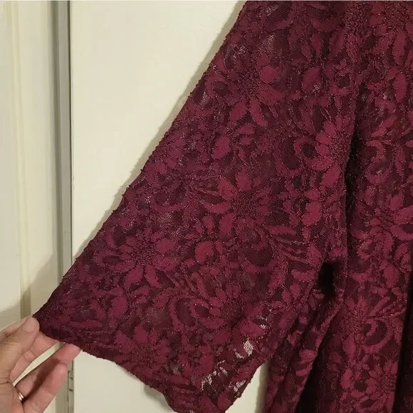 #66 Catherines Stunning Open Front Lace Dressy Cardigan, Plus Size 28W NEW - Picture 6 of 7